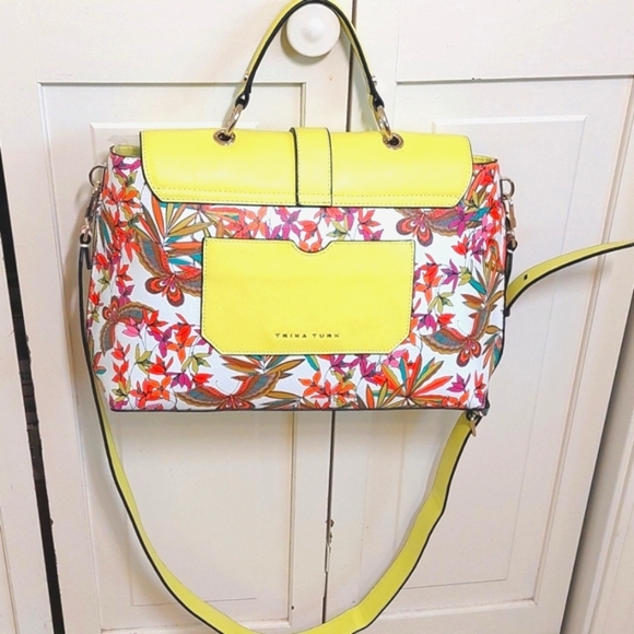 NWOT Trina Turk vegan leather butterfly and floral print handbag - Picture 3 of 12